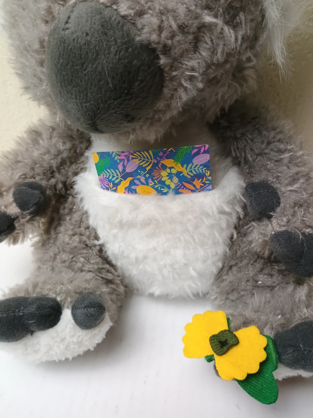 Little Brownie Bakers Plush Gray/ White Koala Stuffed Animal with Flower Accent
